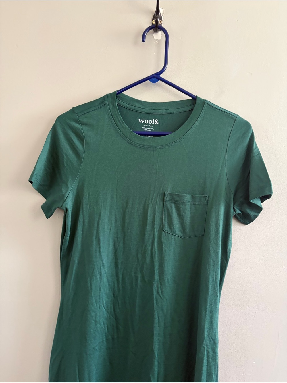 Wool& Lola T-shirt dress emerald size small Merino Wool - Picture 3 of 4
